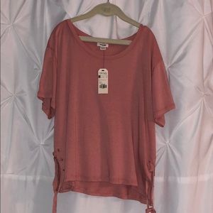 Garage T shirt with ties on sides light pink XS